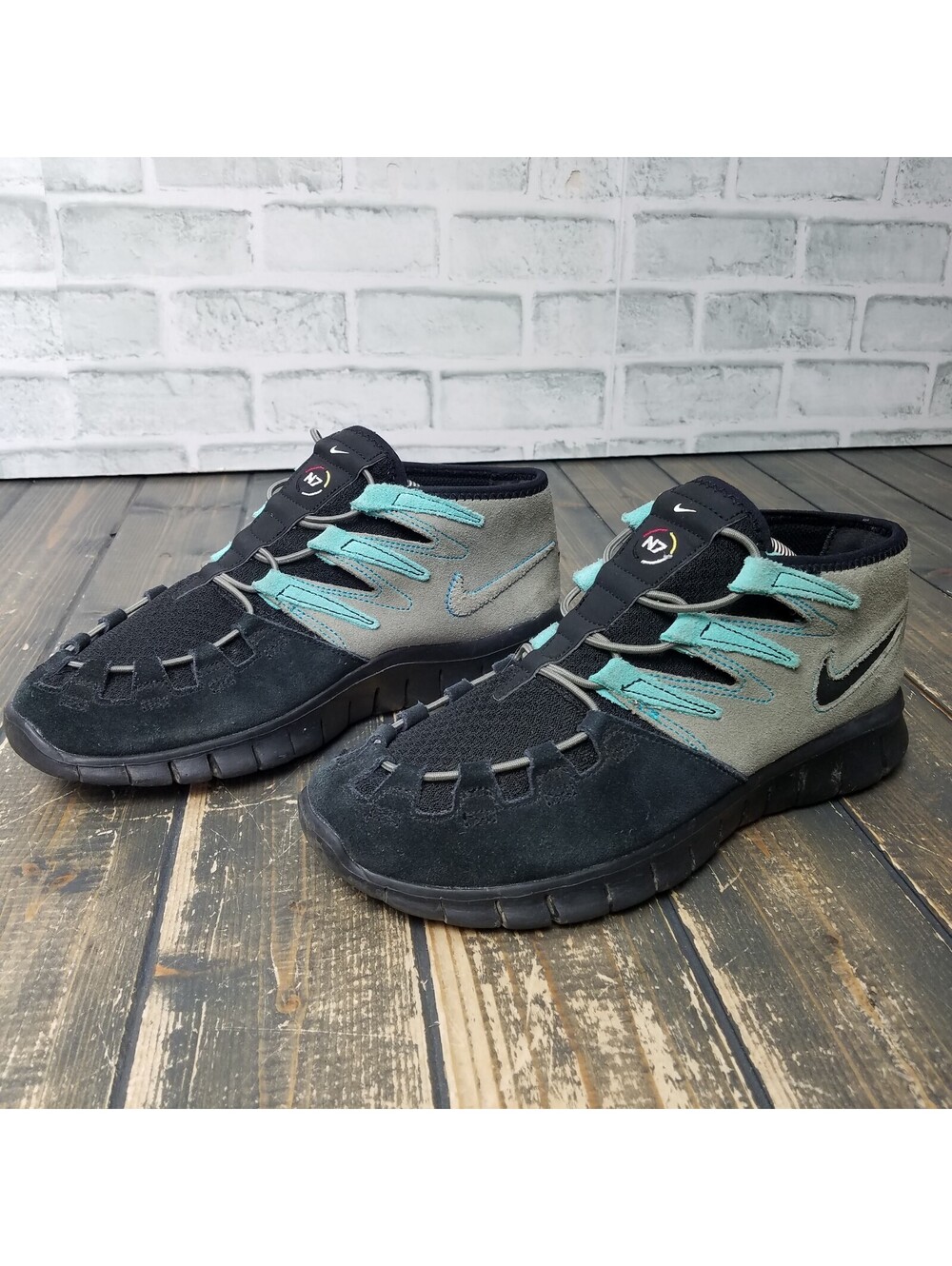 Nike Free Forward Moc+ N7 Black/Black Steel Green Turquoise Women's Size 8.5